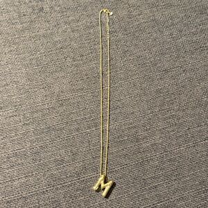 Letter M Gold Initial Long Necklace